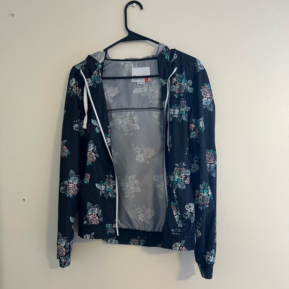 Floral print wind breaker